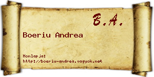 Boeriu Andrea névjegykártya
